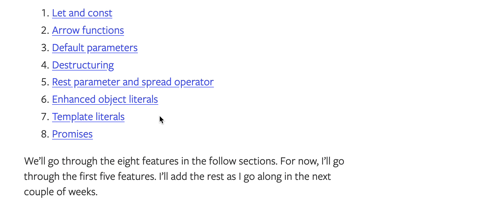 Jumping to a section of the content.